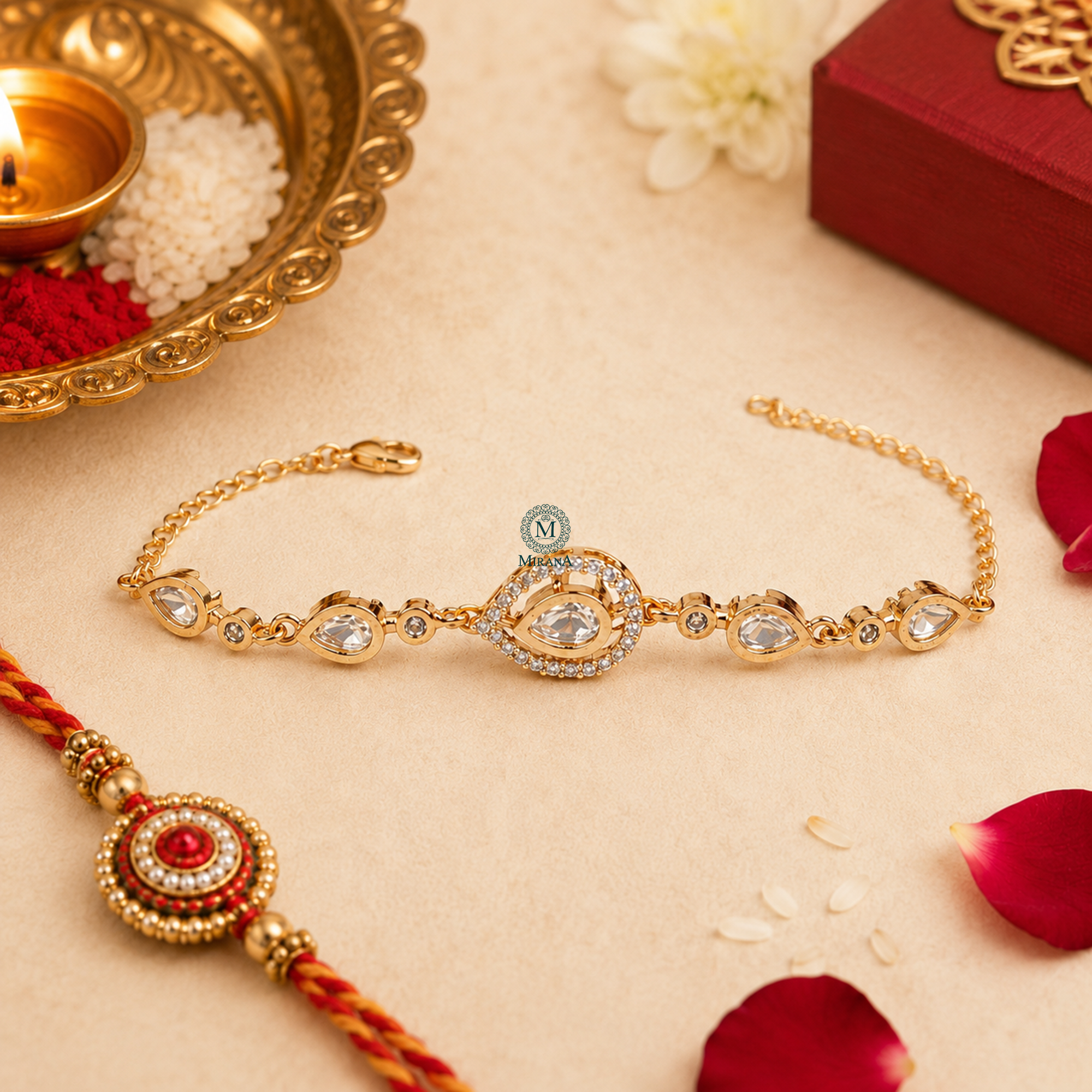 Avi Polki Rakhi Designer Bracelet