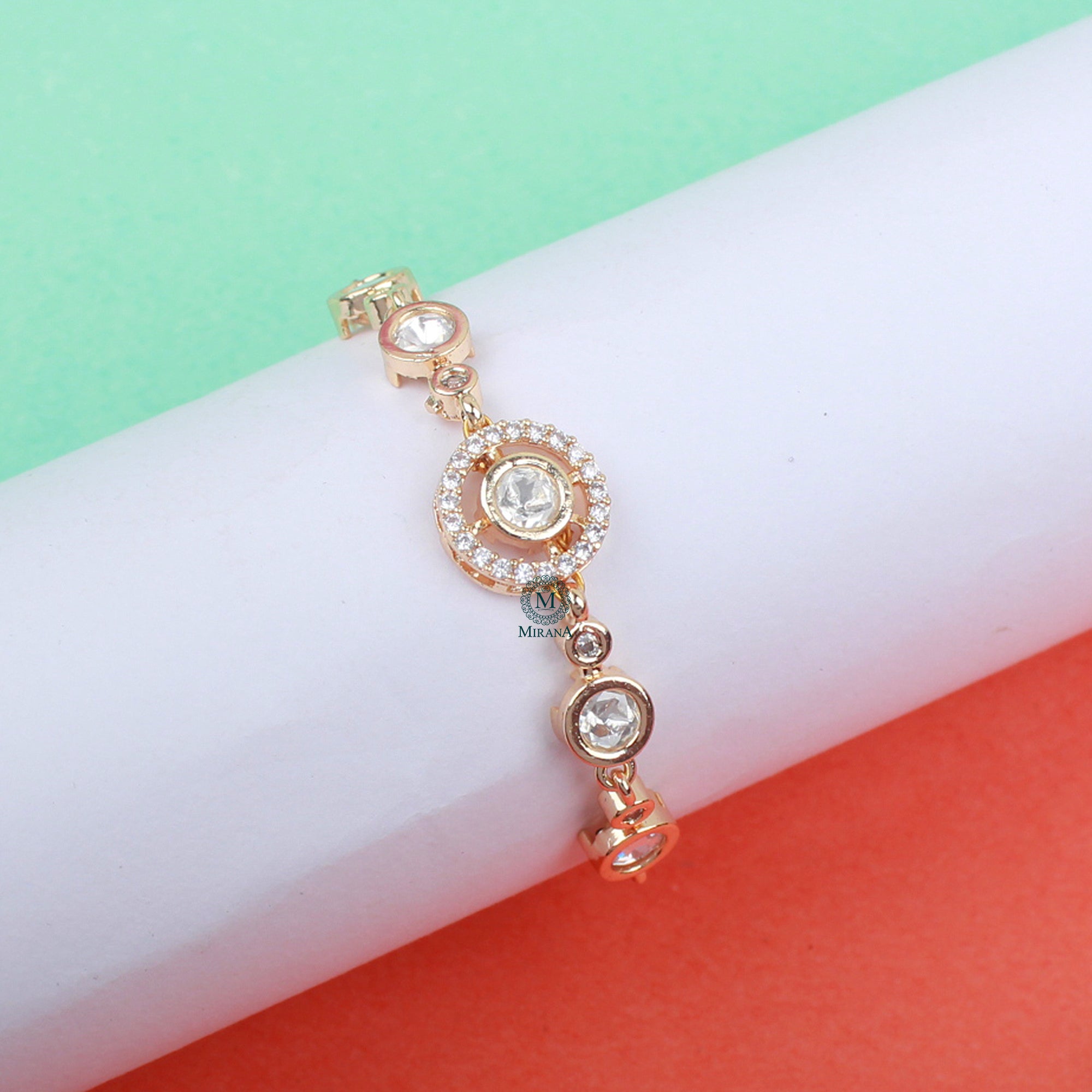 Adhik Polki Rakhi Designer Bracelet