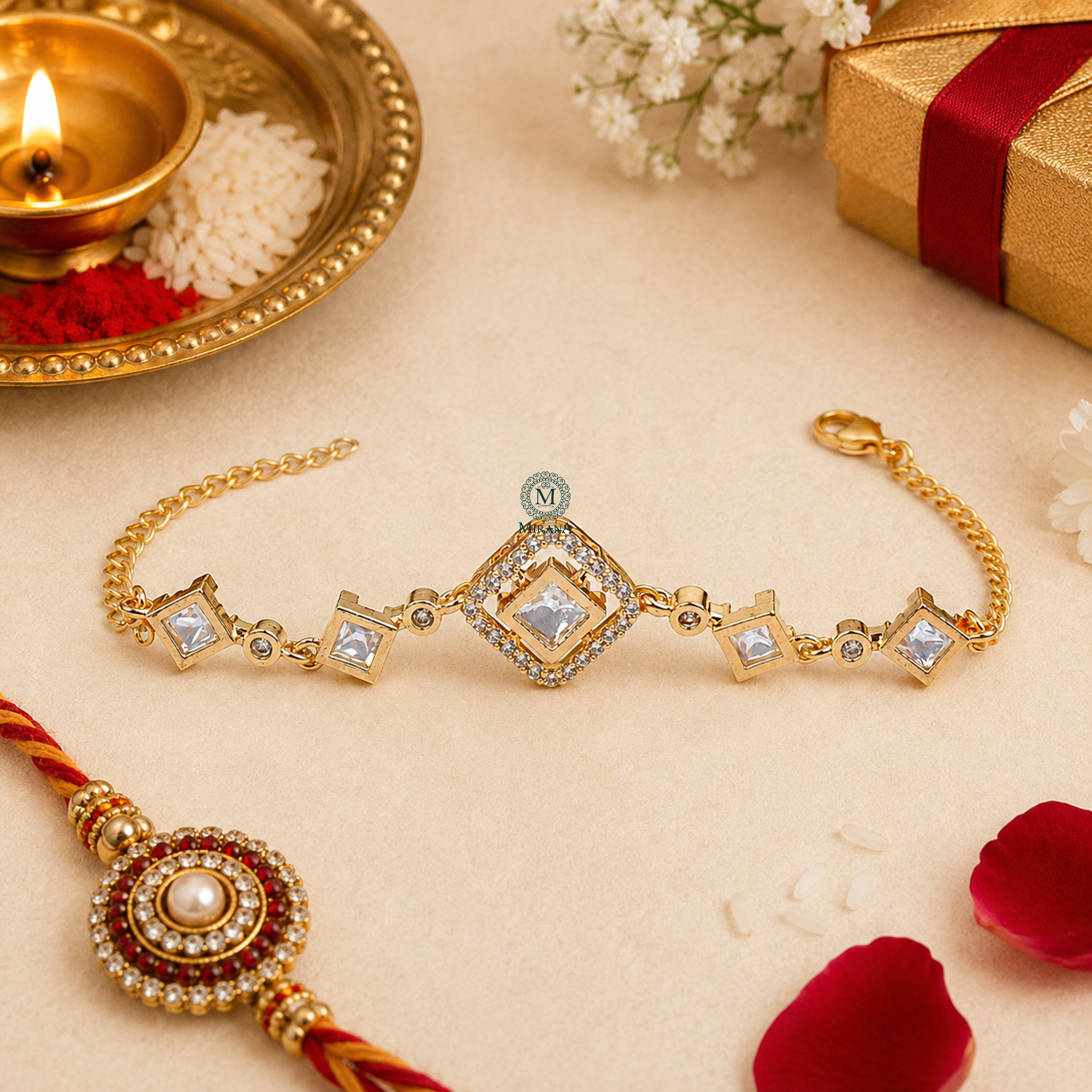 Parth Polki Rakhi Designer Bracelet