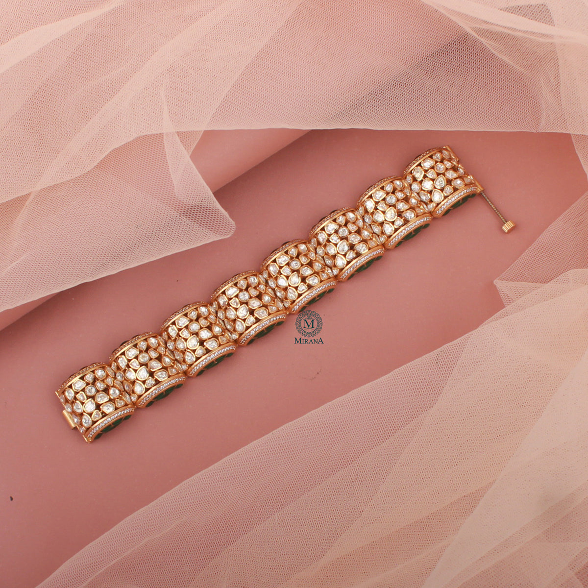 Shreeja Moissanite Polki Designer Bracelet