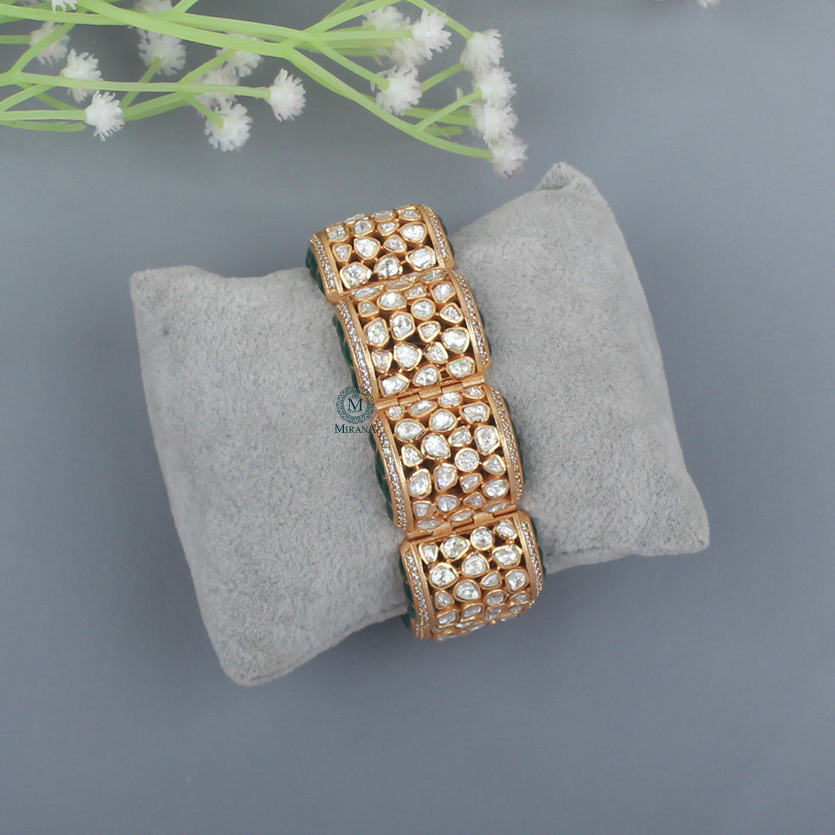 Shreeja Moissanite Polki Designer Bracelet