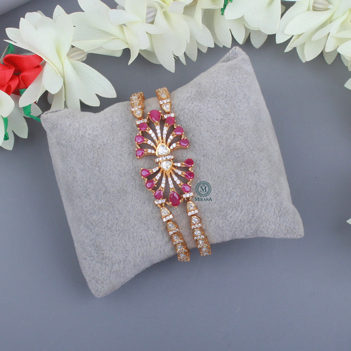 Ishvari Moissanite Polki Designer Bracelet