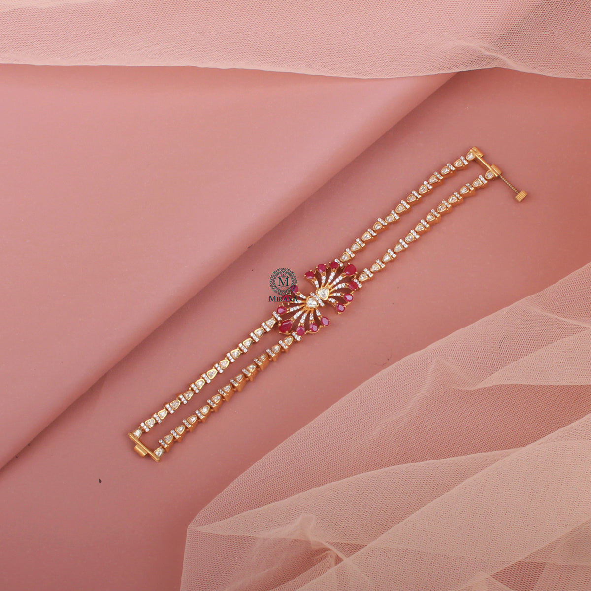 Ishvari Moissanite Polki Designer Bracelet