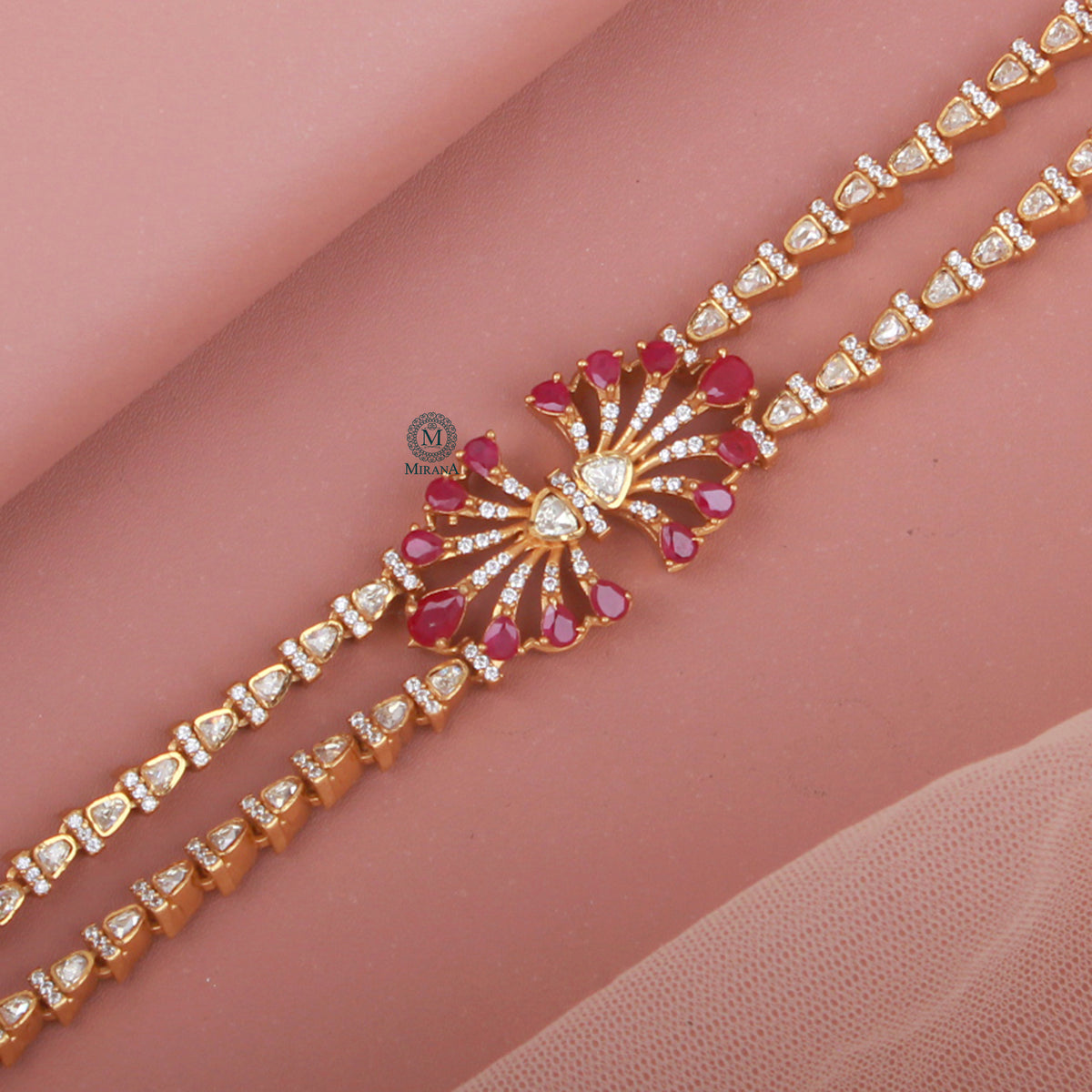Ishvari Moissanite Polki Designer Bracelet