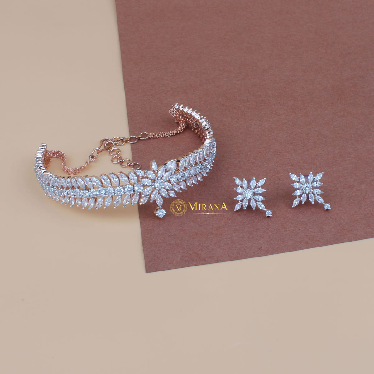 CZ Mini Crown Choker Set