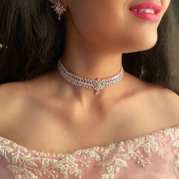 CZ Mini Crown Choker Set