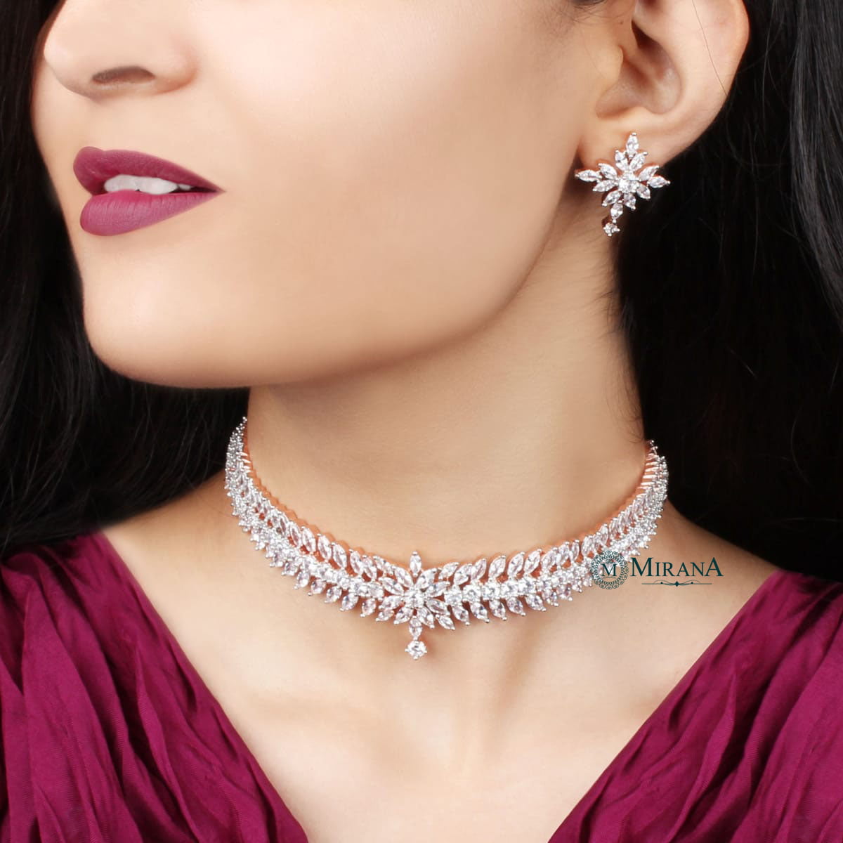 CZ Mini Crown Choker Set