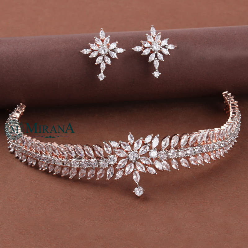 CZ Mini Crown Choker Set