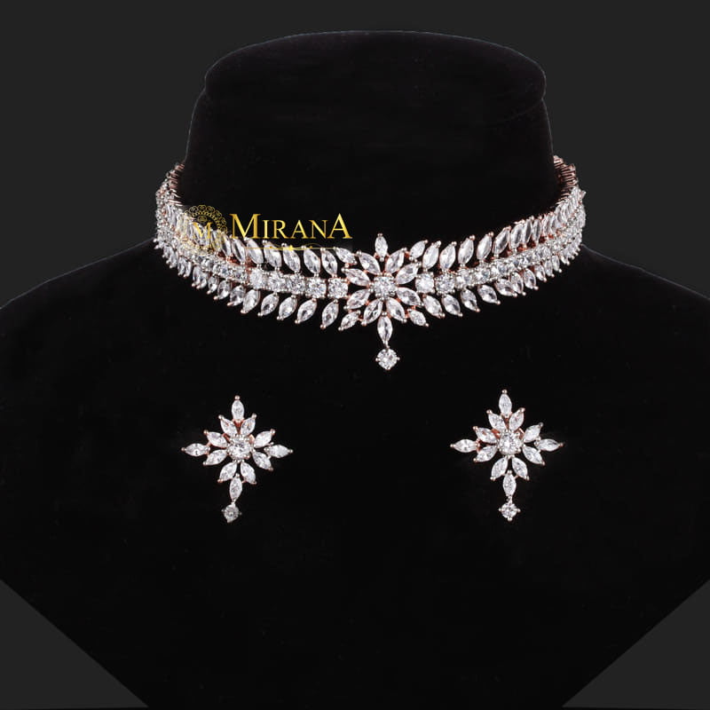 CZ Mini Crown Choker Set