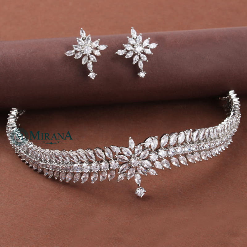 CZ Mini Crown Choker Set