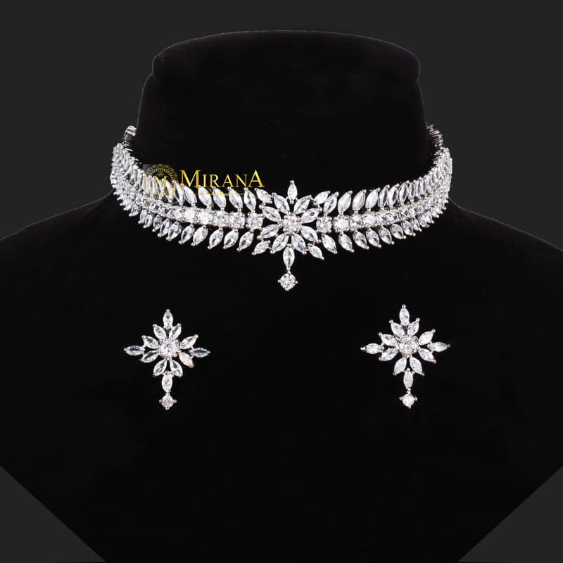 CZ Mini Crown Choker Set