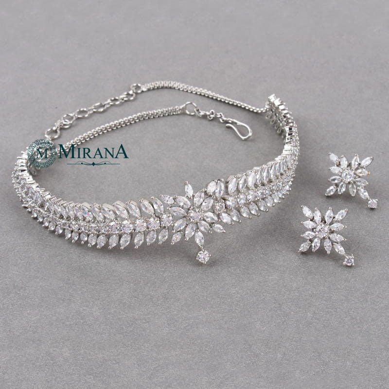 CZ Mini Crown Choker Set