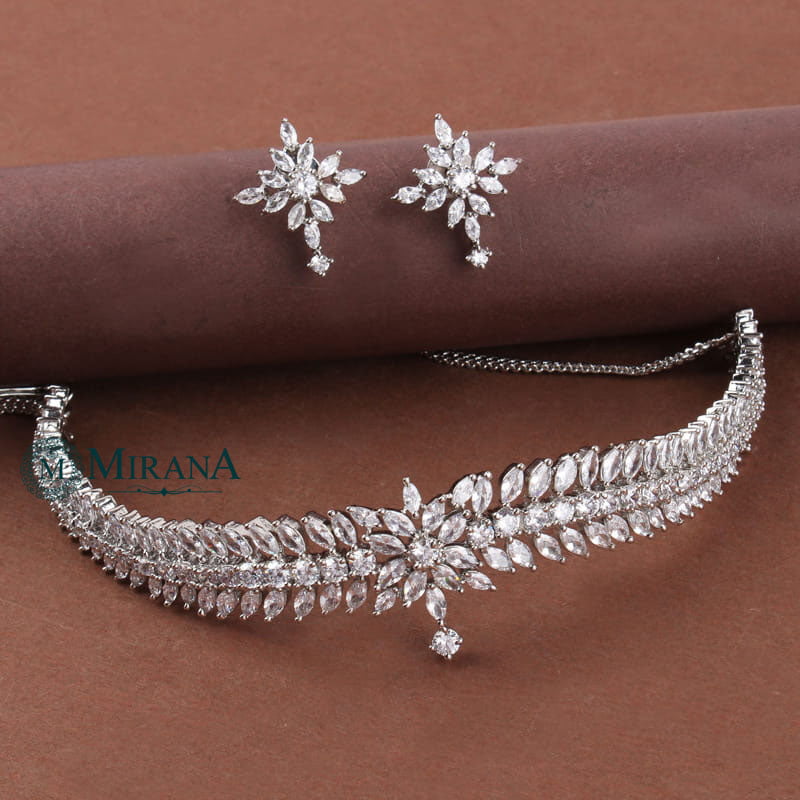 CZ Mini Crown Choker Set