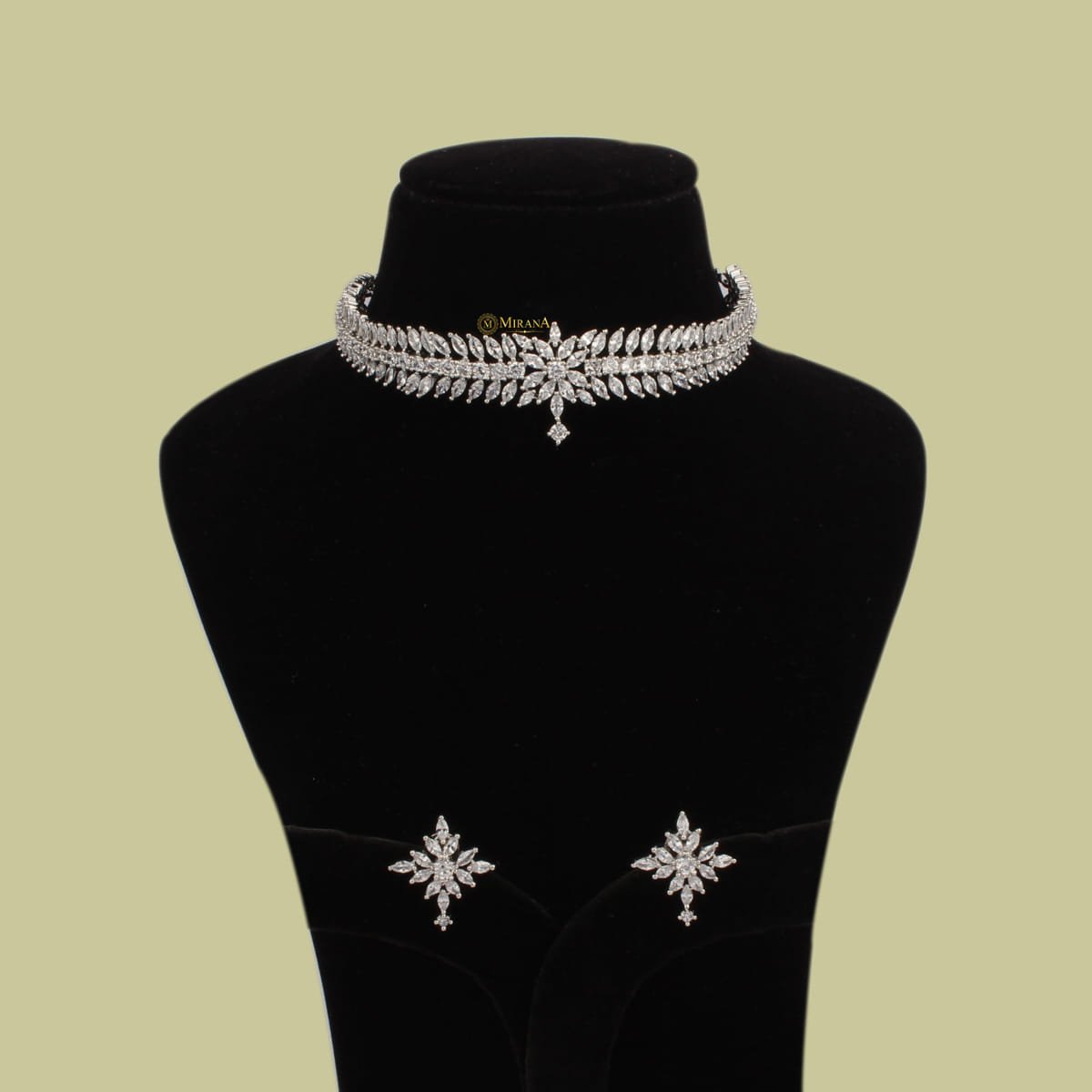 CZ Mini Crown Choker Set