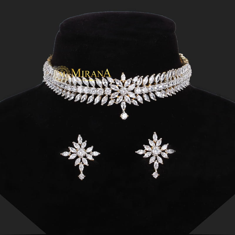 CZ Mini Crown Choker Set