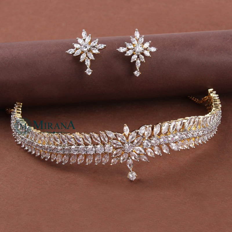 CZ Mini Crown Choker Set