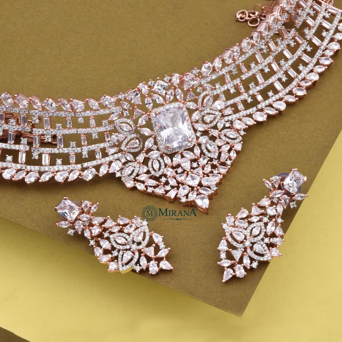 CZ Radiant Cut Heavy Choker Set