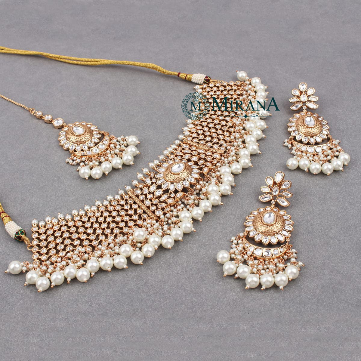 Navya Naveli Kundan Pearl Choker Set