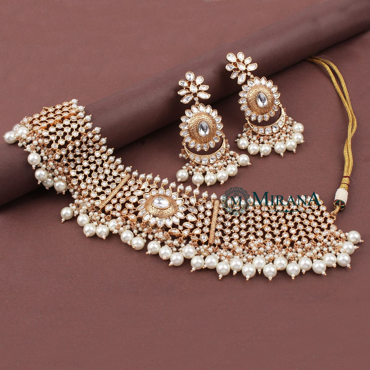 Navya Naveli Kundan Pearl Choker Set