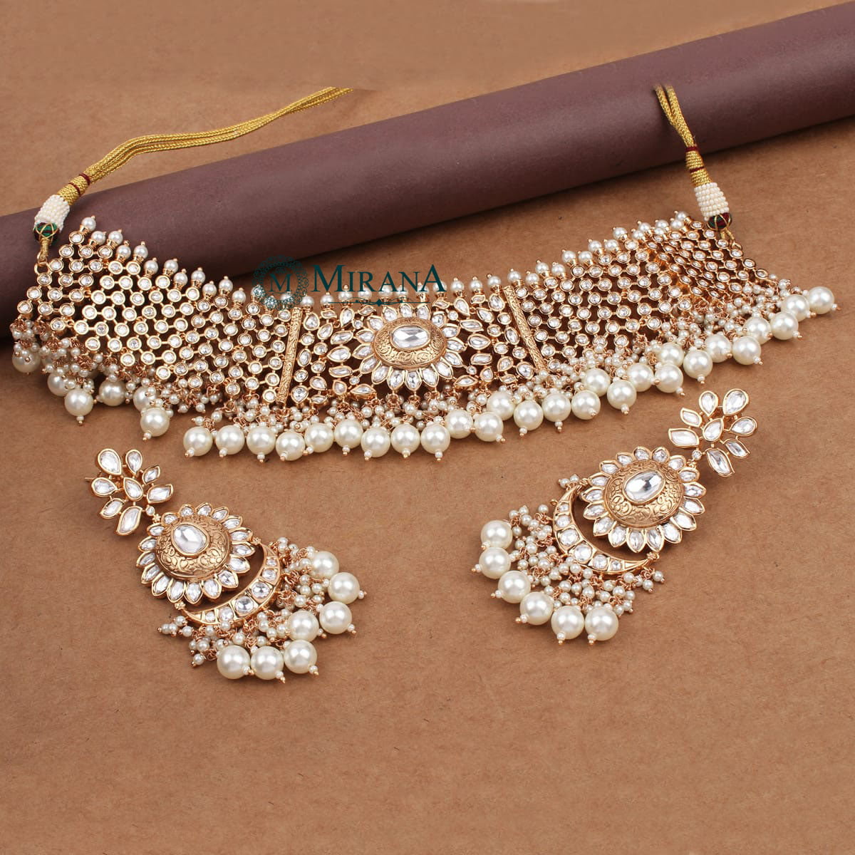 Navya Naveli Kundan Pearl Choker Set