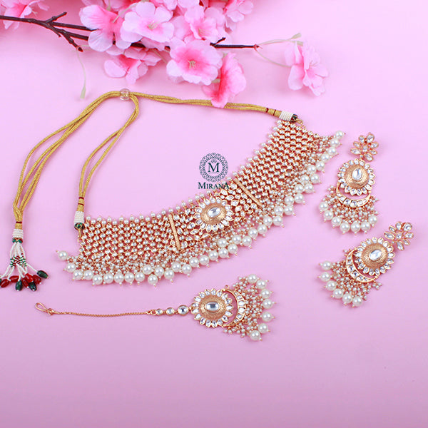 Navya Pearl Polki Bridal Designer Choker Set