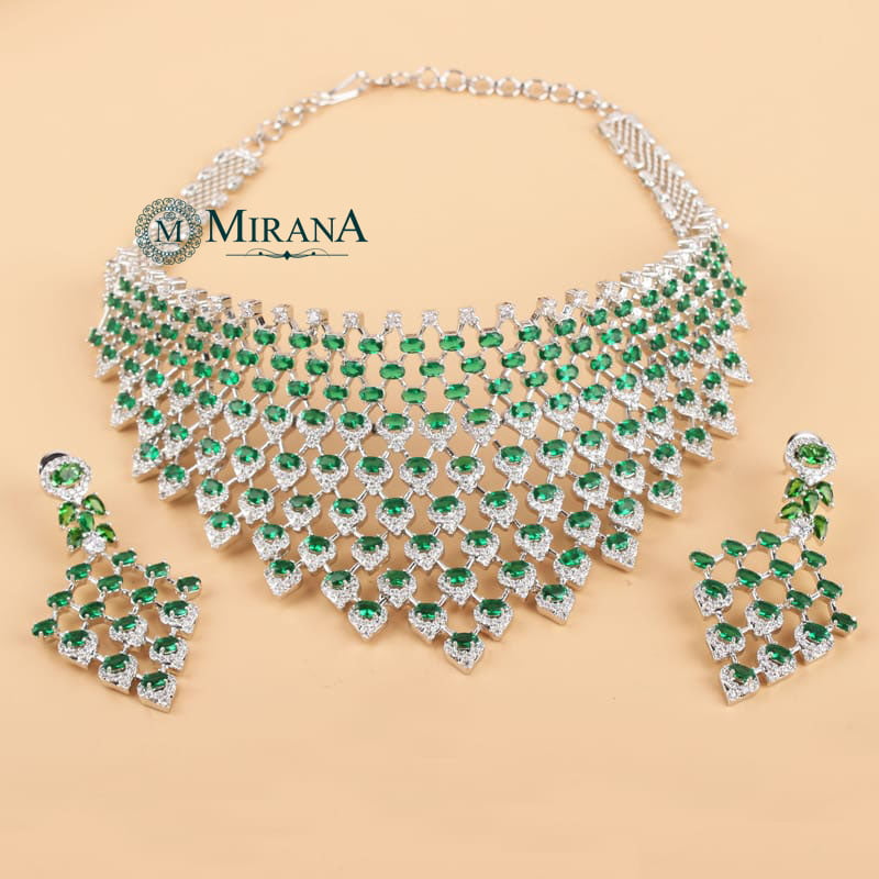 Taapsee Green Colored Designer Choker Set