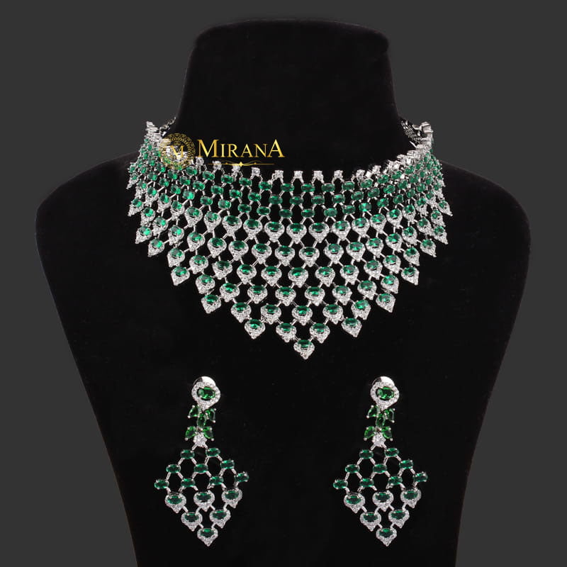 Taapsee Green Colored Designer Choker Set