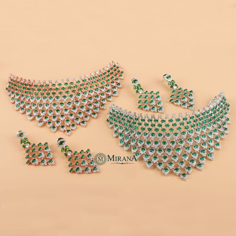 Taapsee Green Colored Designer Choker Set