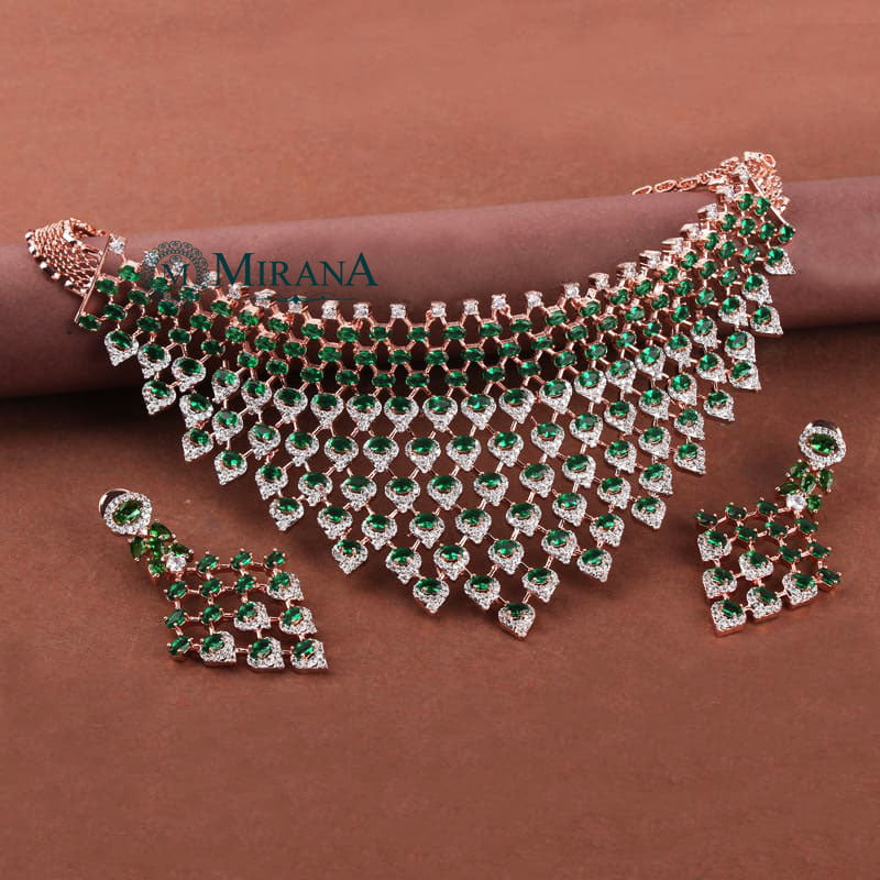 Taapsee Green Colored Designer Choker Set