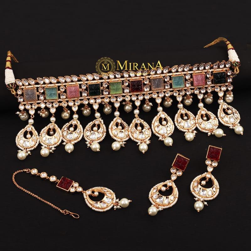 Srinaya Navratan Polki Choker Set