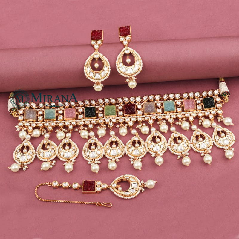 Srinaya Navratan Polki Choker Set