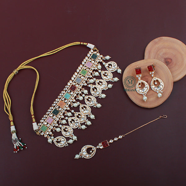 Srinaya Navratan Polki Designer Choker Set