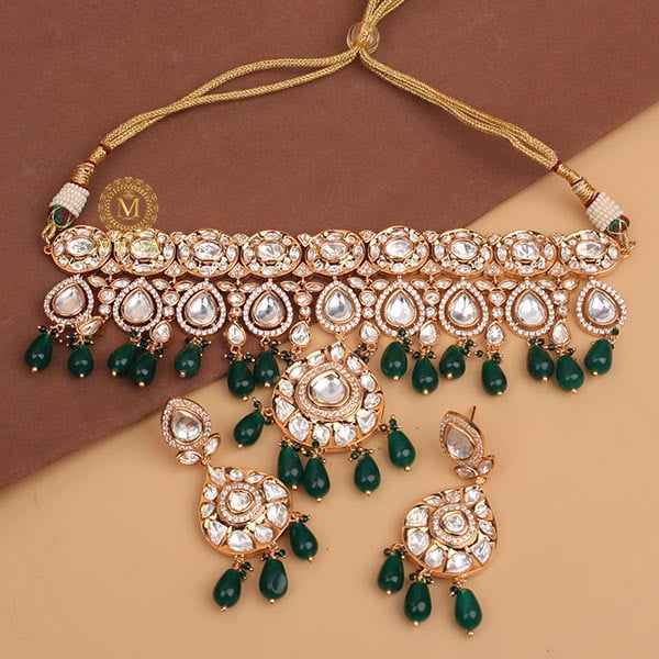 Krisha Green Polki Choker Set