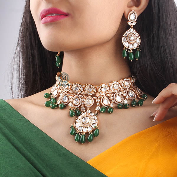 Krisha Green Polki Choker Set
