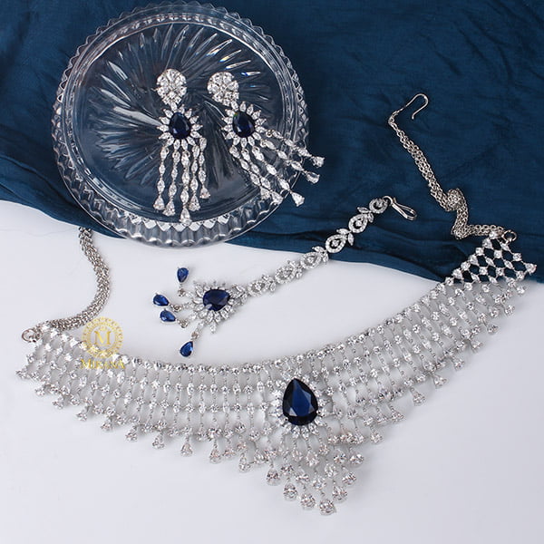 Sewina Designer Blue Coloured Choker Set