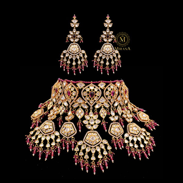 Chandira Bridal Kundan Polki Choker Set