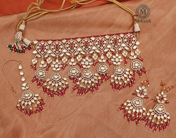 Chandira Bridal Kundan Polki Choker Set