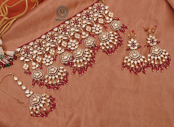 Chandira Bridal Kundan Polki Choker Set