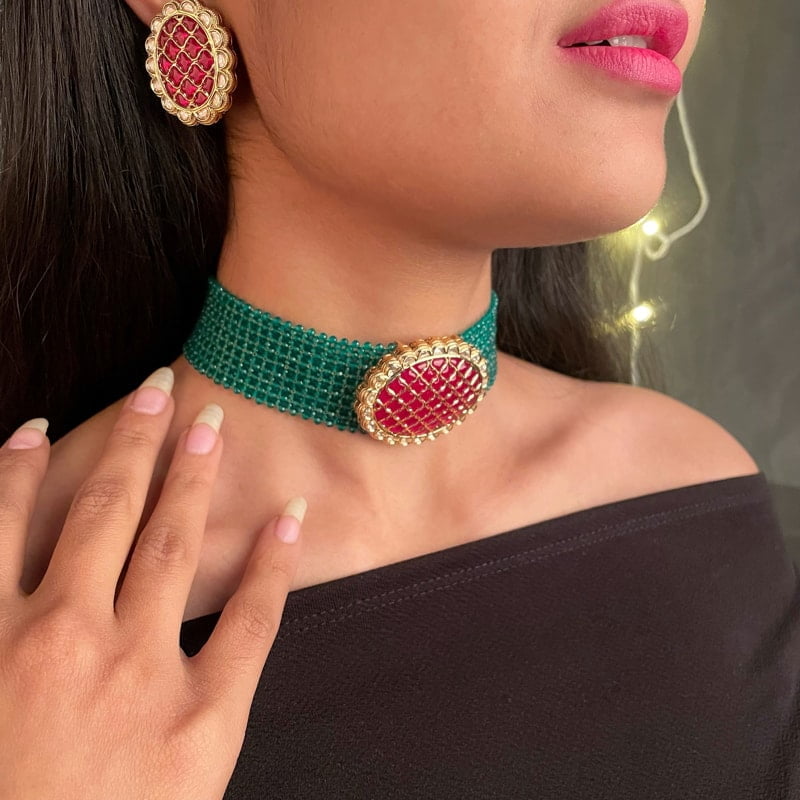 Avni Polki Designer Choker Set