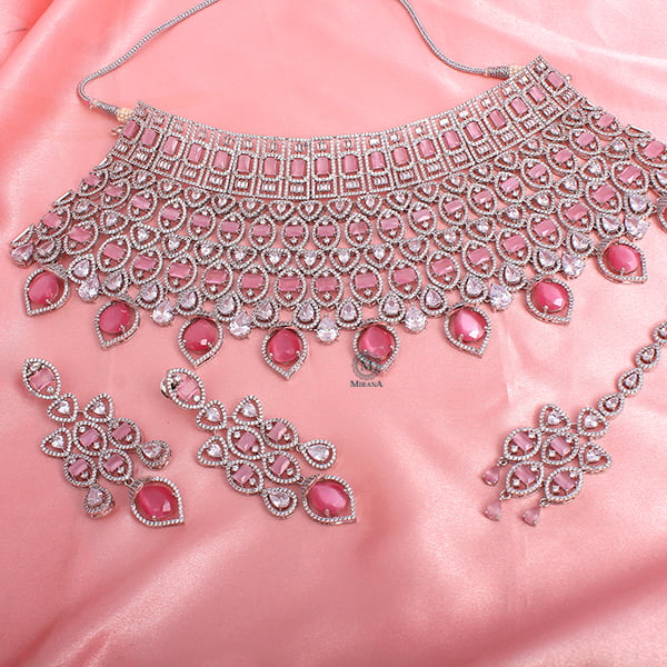 Selena Pastel Pink Bridal Choker Set