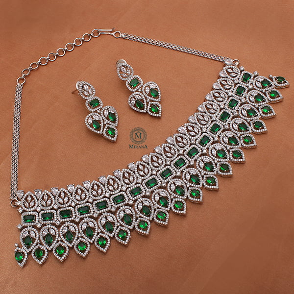 Elisa Emerald Green Coloured Designer Choker Set