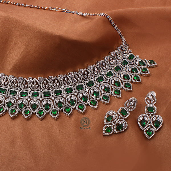 Elisa Emerald Green Coloured Designer Choker Set