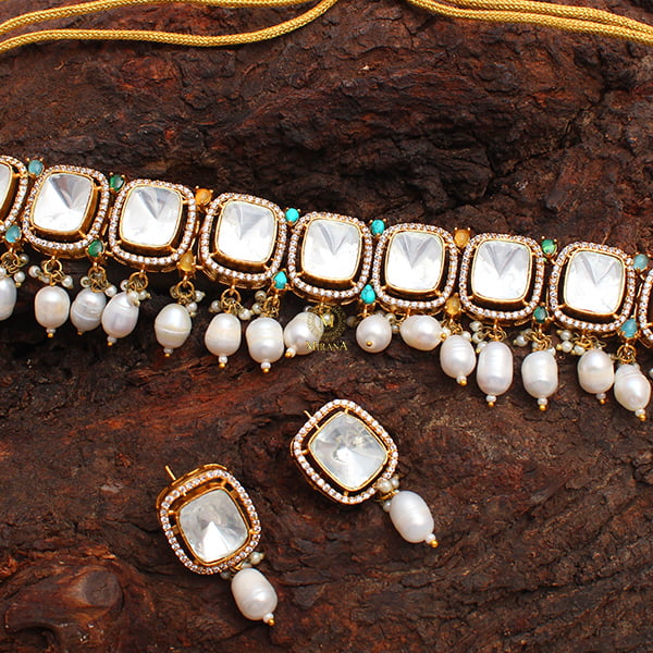 Sanvi Big Polki Designer Choker Set