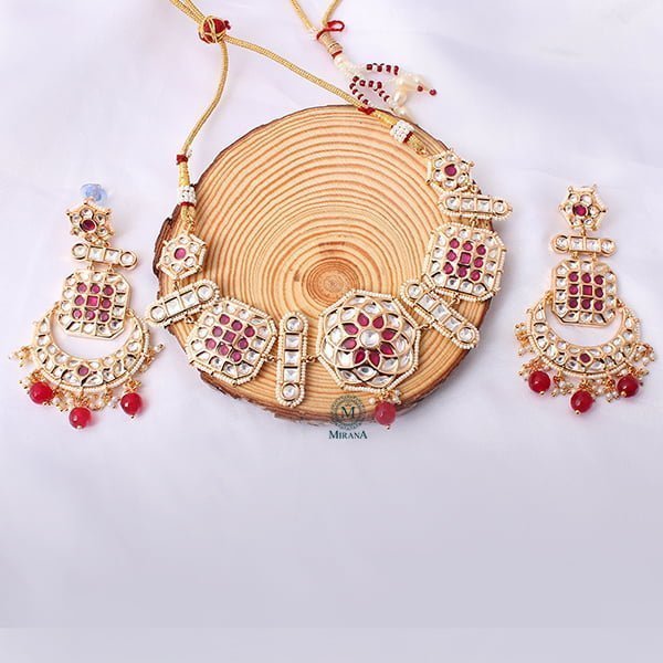 Dhanvi Ruby Polki Designer Choker Set