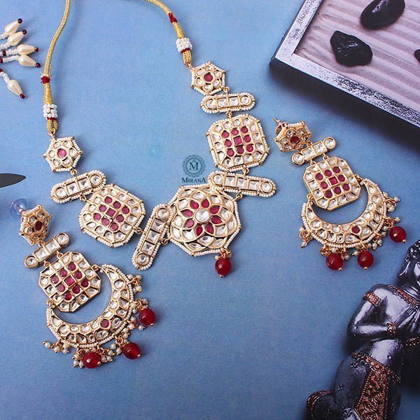 Dhanvi Ruby Polki Designer Choker Set