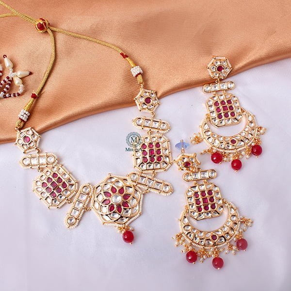 Dhanvi Ruby Polki Designer Choker Set