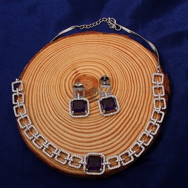 Siri Lavender CZ Designer Choker Set