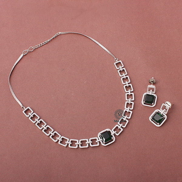 Siri Emerald Green CZ Designer Choker Set