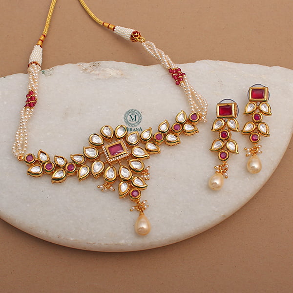 Shivangi Ruby Green Kundan Choker Set