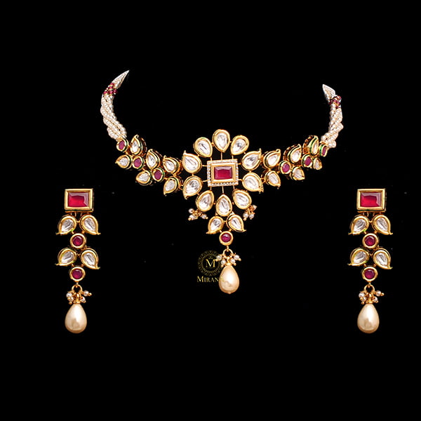 Shivangi Ruby Green Kundan Choker Set